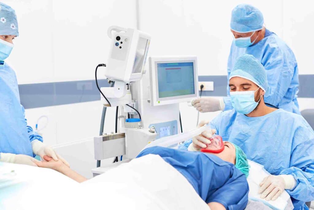 Implant placement with anesthesia